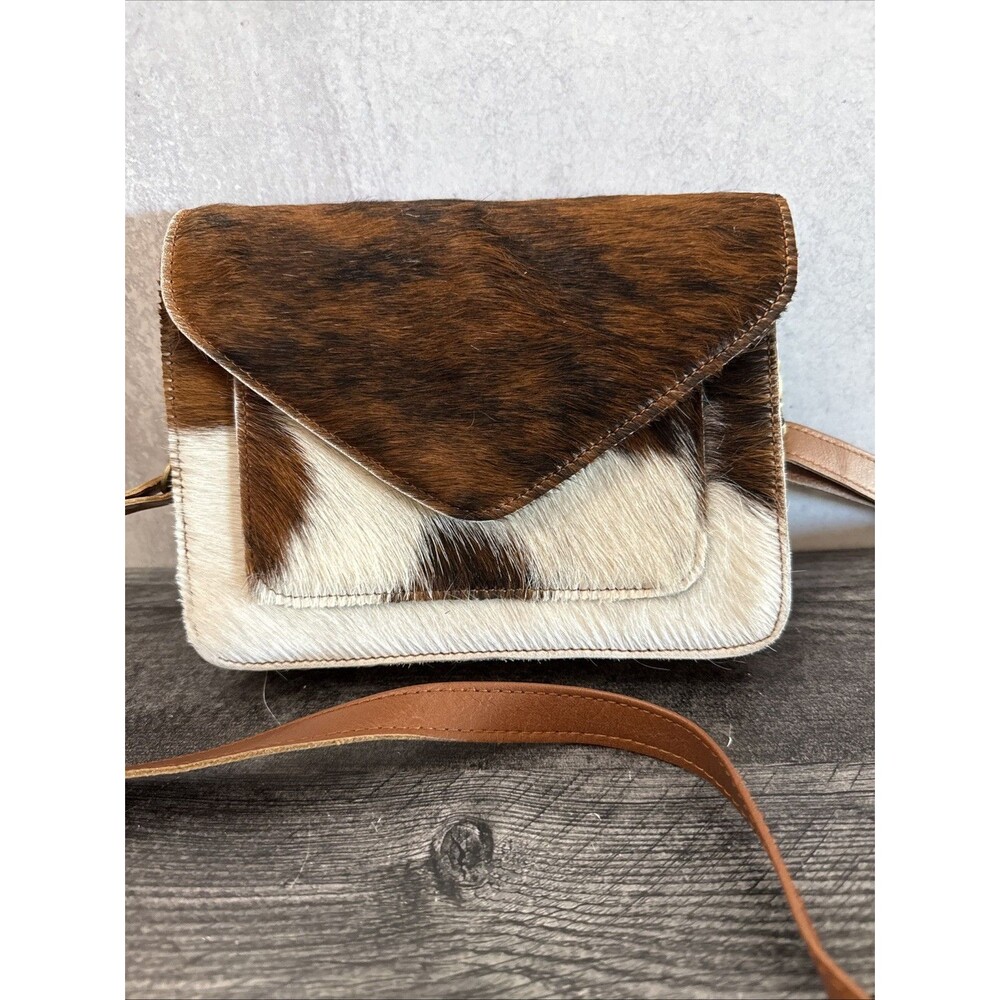 Western Style Leather And Hide Crossbody Bag